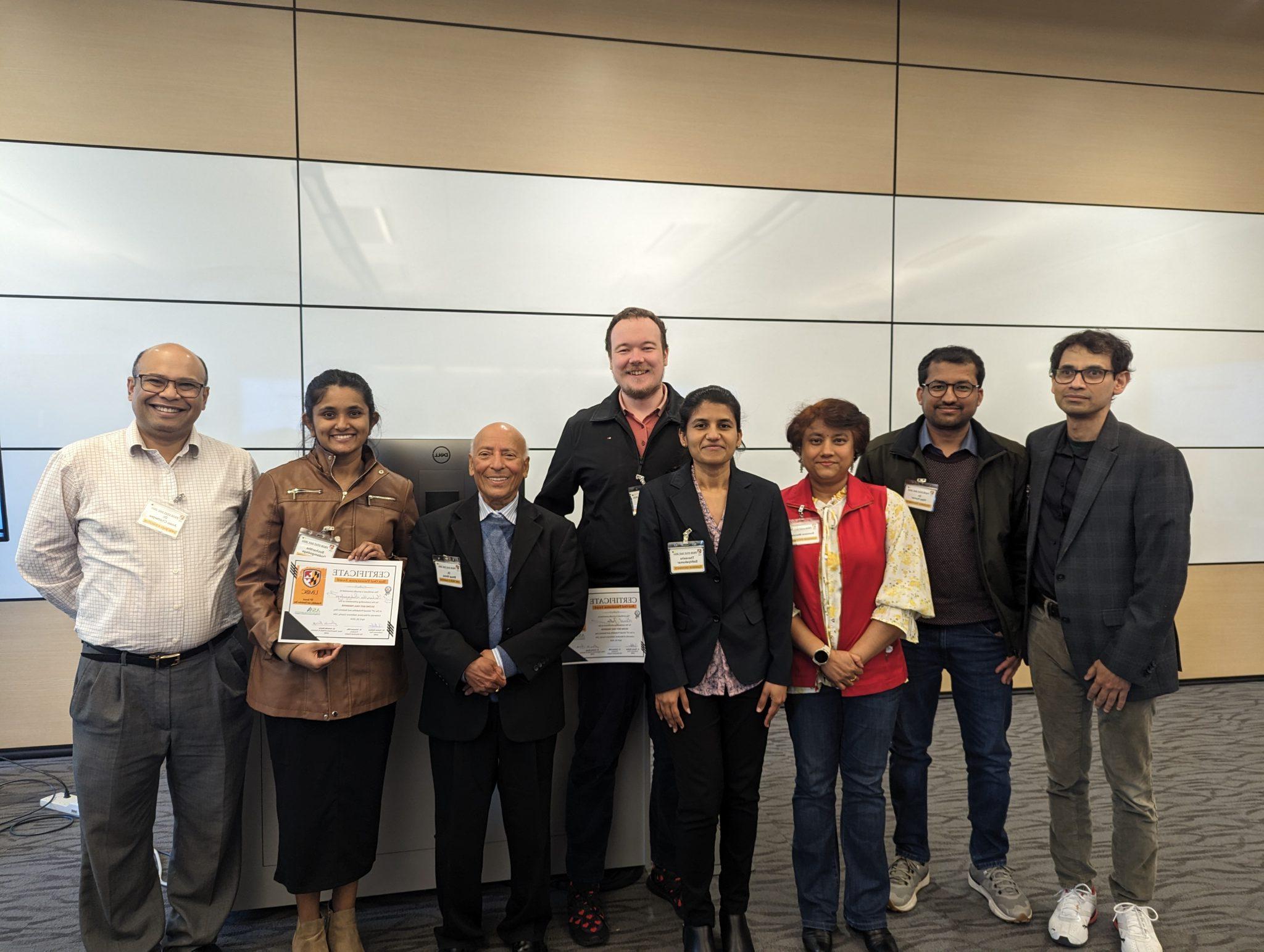 Mathematics PhD candidates Daniel Fuller, Thevasha Sathiyakumar, and Sucharitha Dodamgodage win awards for work on microbiome analysis at the University of Maryland's 15th Annual Probability and Statistics Day.